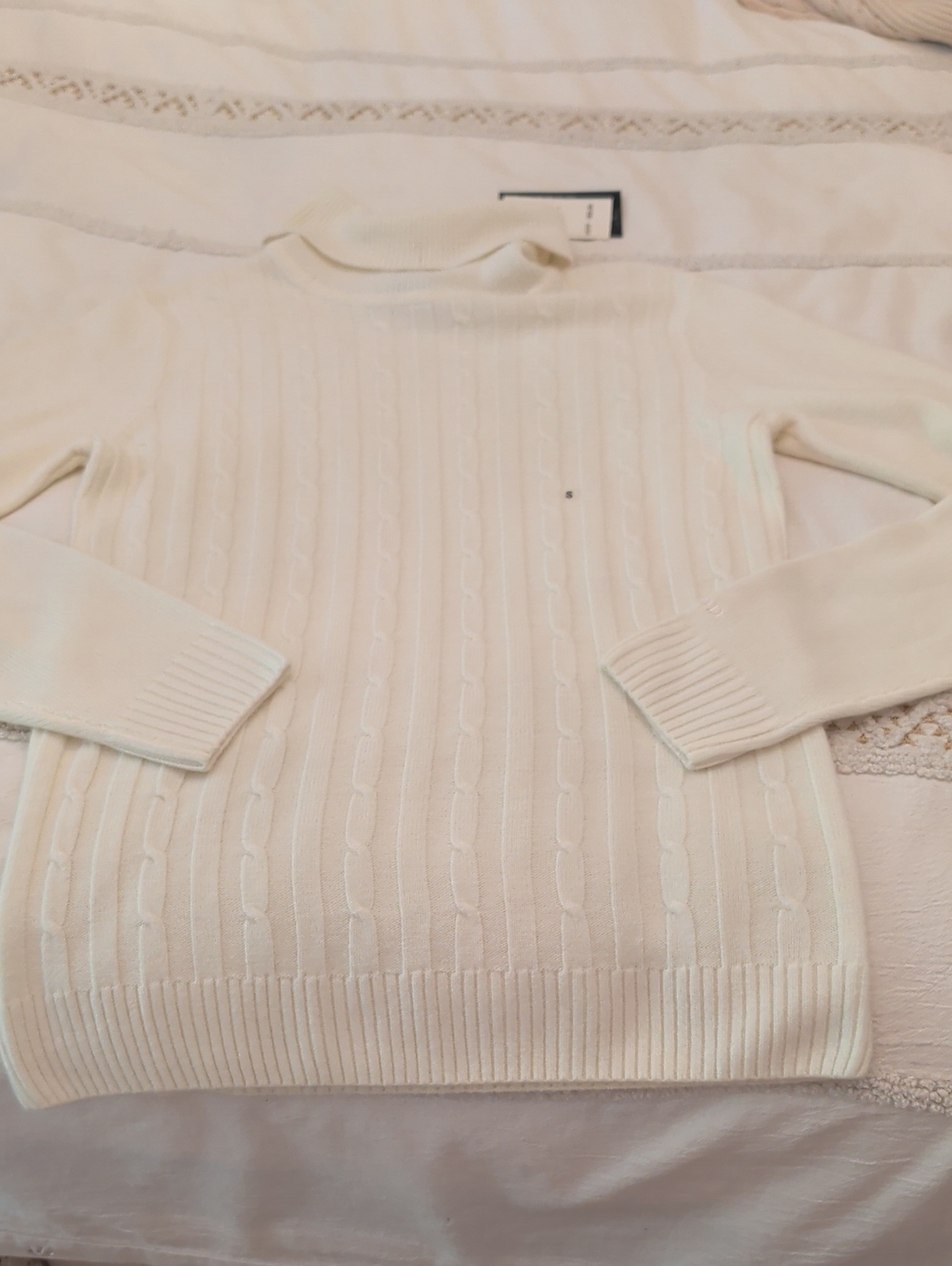 Izod Cream Cable Turtleneck Sweater